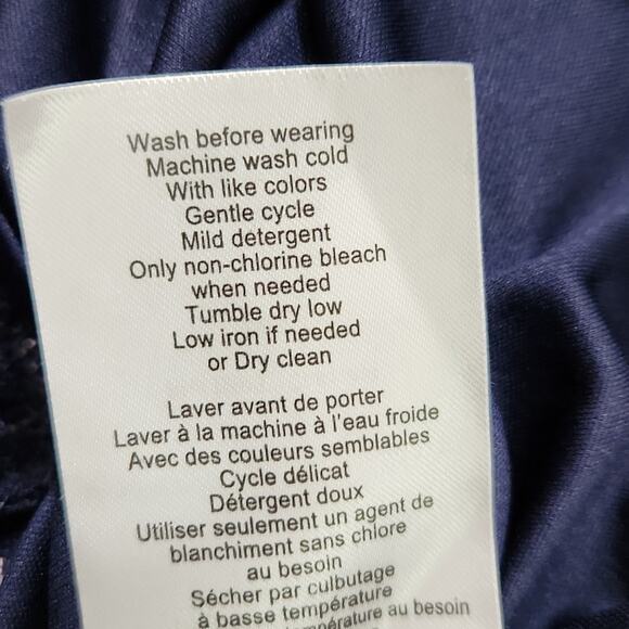 Motherhood Maternity Blue & White Midi Dress Size 1X Lace Overlay Textured - Picture 11 of 12